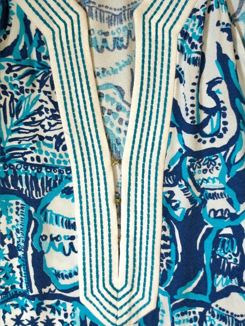 Lilly Pulitzer Achelle Swing Dress Women's Blue White Keep on Trunkin Elephant P - Picture 8 of 12